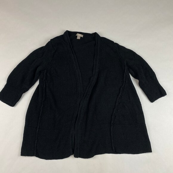 J Jill Cardigan Women's Size Small Petite 100% Linen Black - Picture 3 of 13